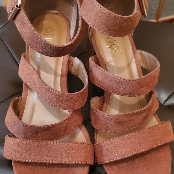 Brown Suede Strapped Sandals - Picture 1 of 2